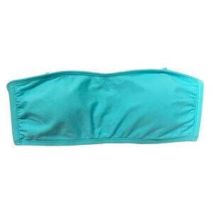 Hollister Strapless Bandeau Swim Top Bikini Aqua Blue‎ Strappy Back Women's S